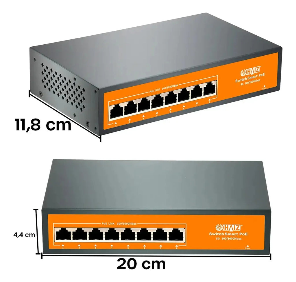 Switch Poe Haiz 8 Portas Gigabit 10/100/1000mbps