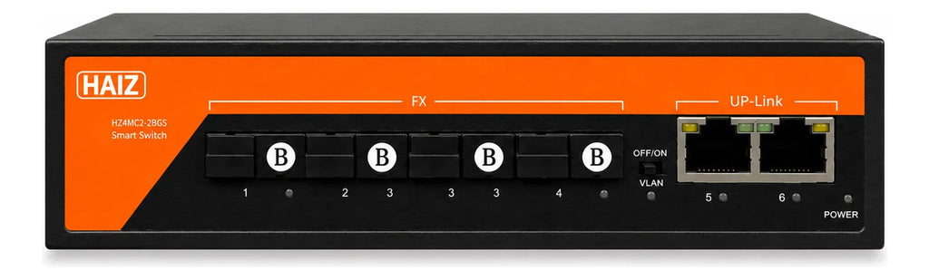 Switch Fibra Óptica Haiz Hz-04gsc-2rg 4 Sc + 2 Rj45 Gigabit