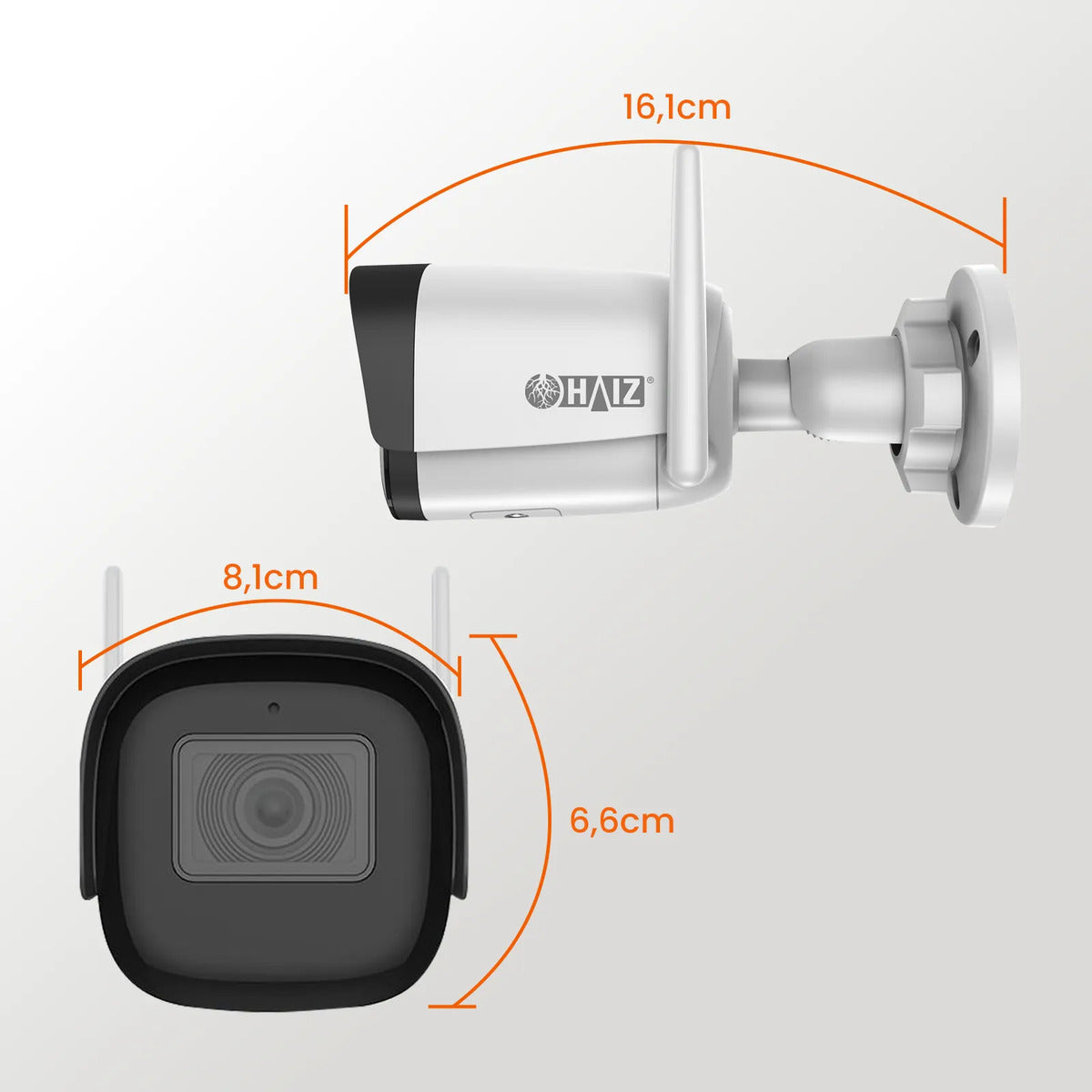 Câmera De Segurança Ip Wi-fi Bullet 2mp Áudio Haiz Hz-h32wn