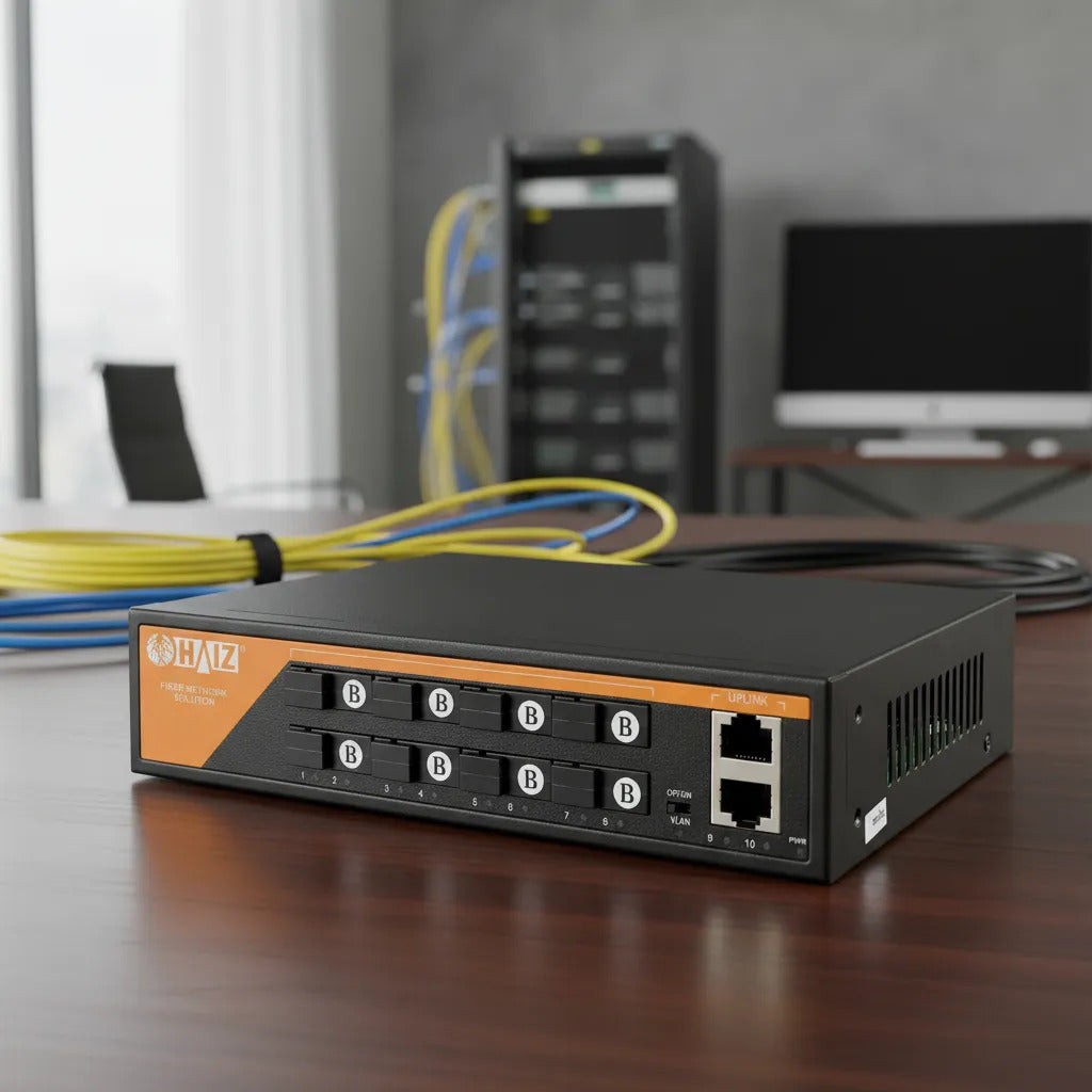 Switch Fibra Optica Haiz Hz-08fsc-2rg-20km 8 Sc +2 Gigabit