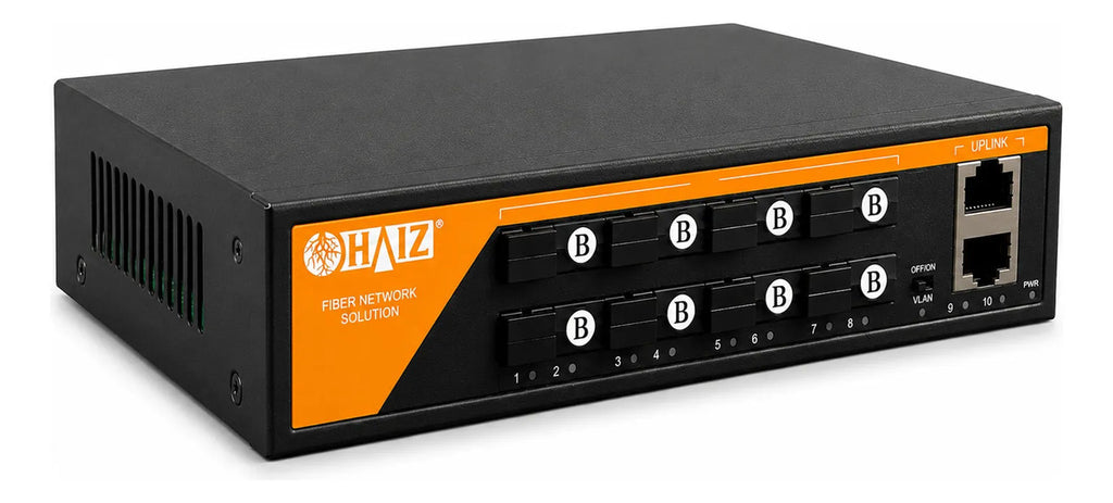 Switch Fibra Optica Haiz Hz-08fsc-2rg-20km 8 Sc +2 Gigabit