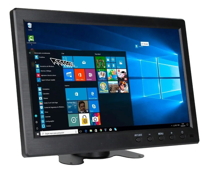 Monitor Automotivo 10.1 Polegadas Colorido Hdmi/vga/usb Haiz Preto