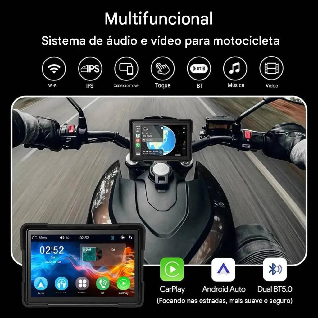 Central Multimídia 5  Moto Haiz V553dvr Carplay Android Auto
