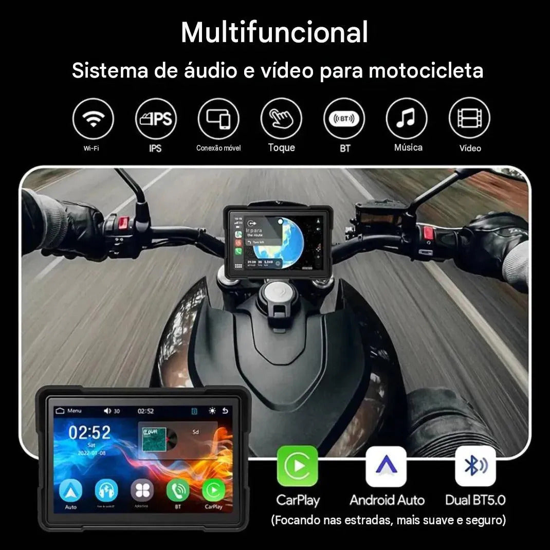 Central Multimídia 5  Moto Haiz V553dvr Carplay Android Auto