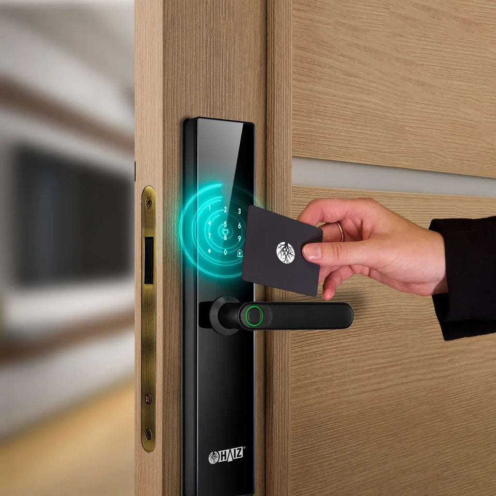 Fechadura Digital Wifi Eletrônica Haiz Senha Cartão Biometri