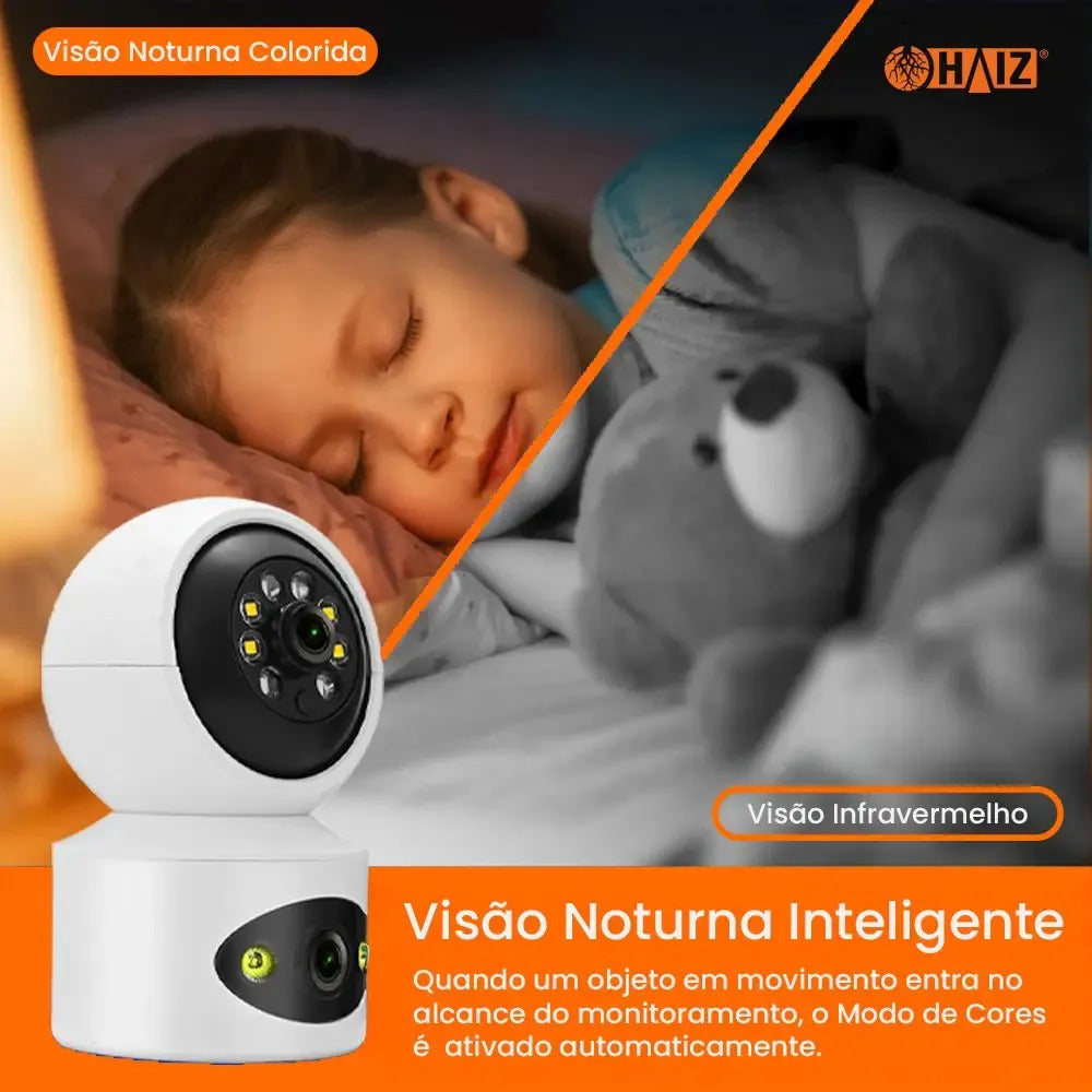 Câmera Segurança Wifi Babá Haiz Hz-x1-p45 Visão Noturna 360 Branco