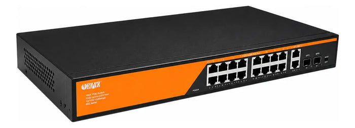 Switch Poe Haiz 16 Portas 2 Uplink 2 Sfp Gigabit Hz-16g22gb