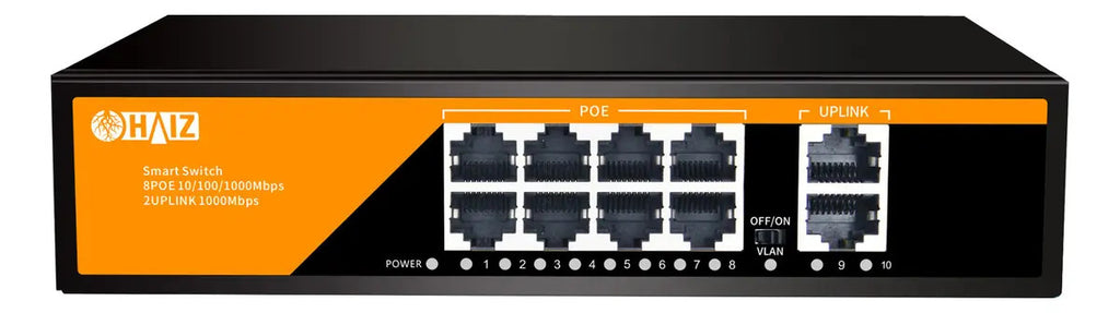 Switch Poe Haiz Com 8 Portas Poe + 2 Portas Up Link