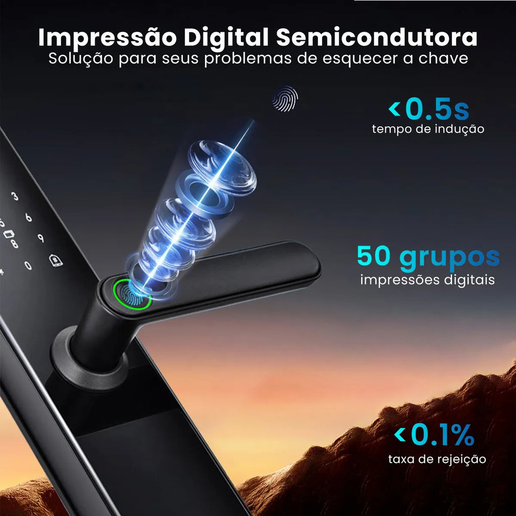 Fechadura Digital Wifi Eletrônica Haiz Senha Cartão Biometri