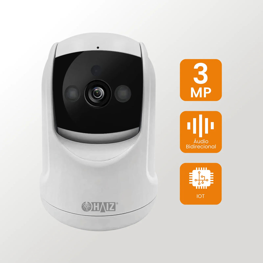 Câmera Segurança Ip 3mp Haiz Hz303 H.265 Ircut Com Áudio Branco