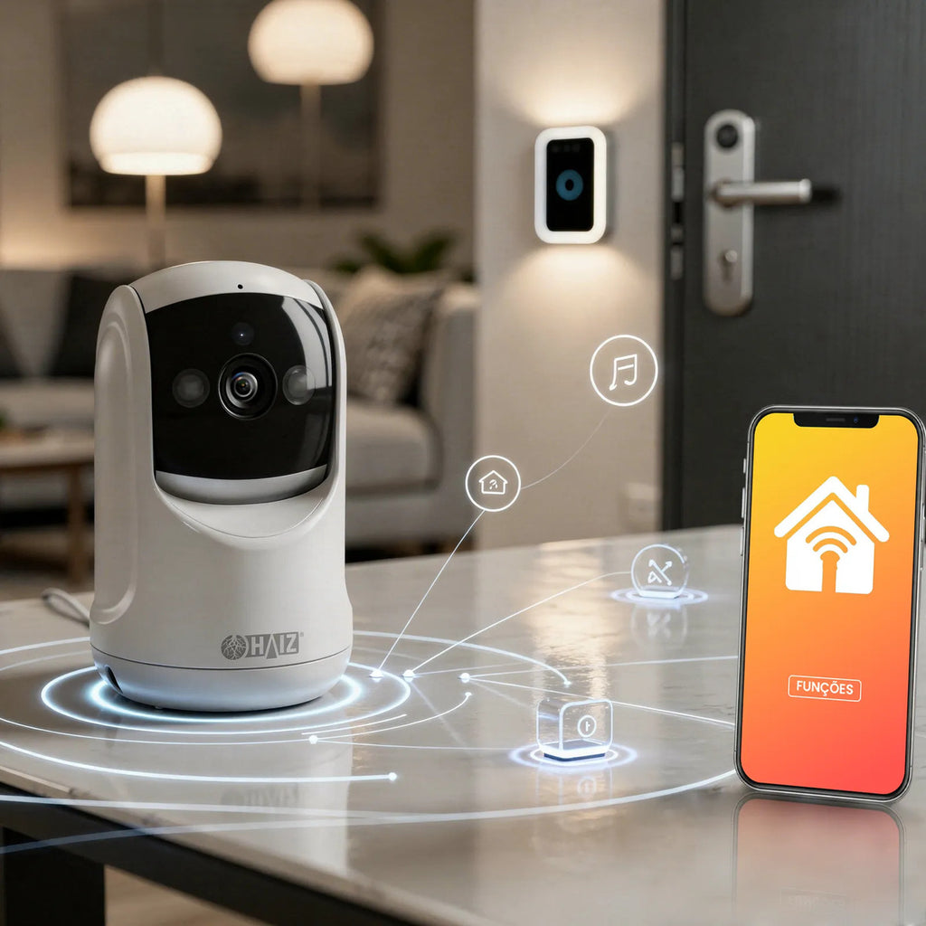 Câmera Segurança Ip 3mp Haiz Hz303 H.265 Ircut Com Áudio Branco