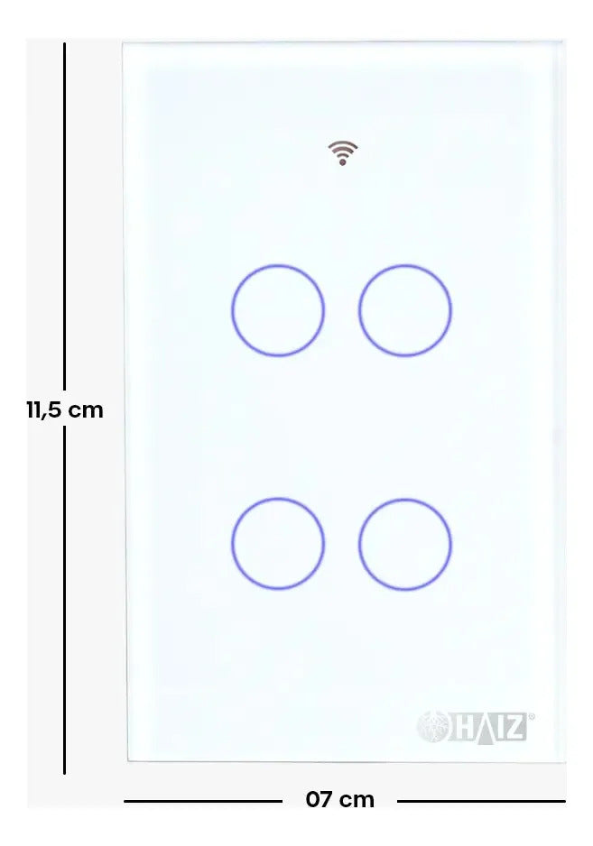 Interruptor Inteligente Touch 4 Botões Haiz Hz-ws4