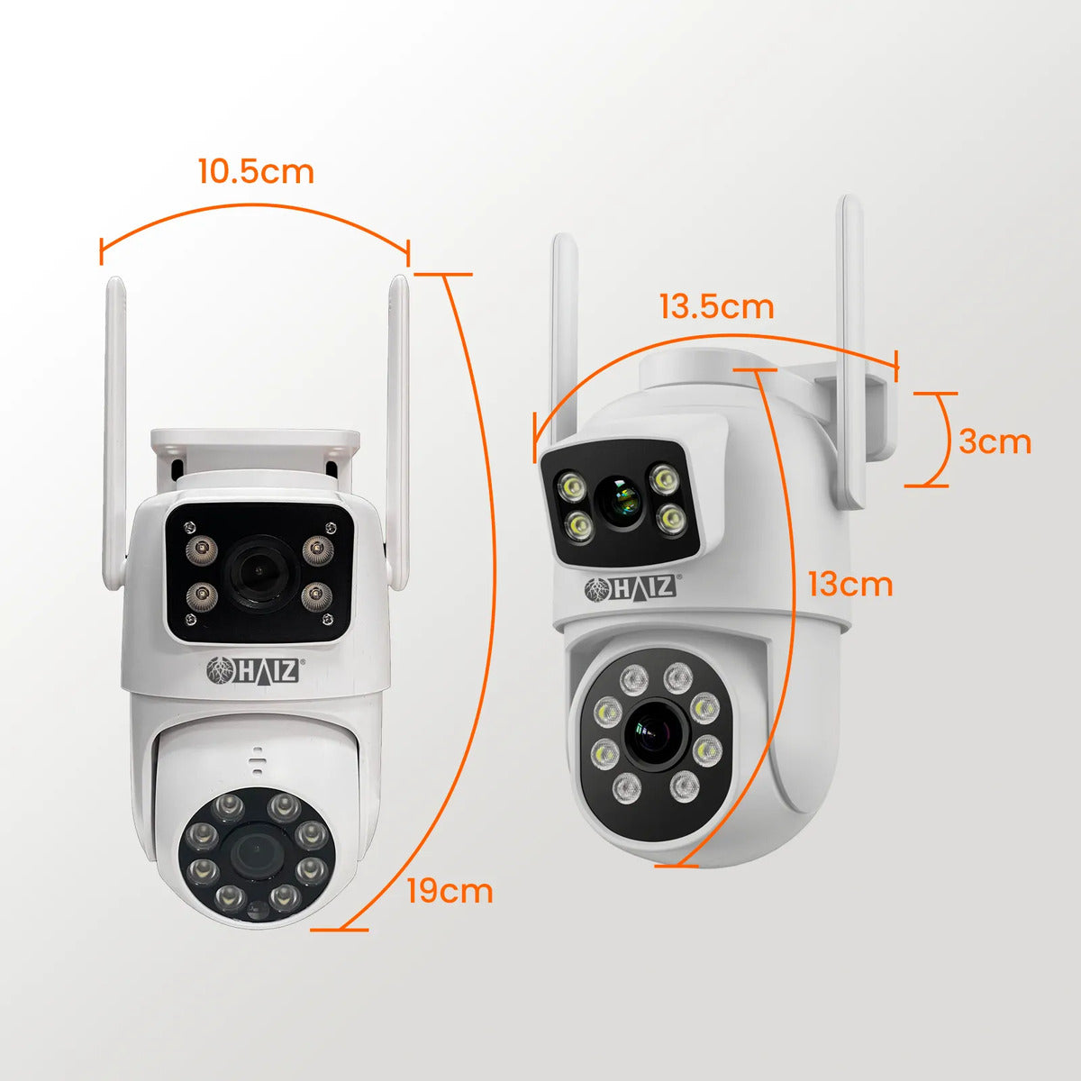 Câmera Segurança Ip 3mp Haiz Hz-a9 Ir Audio E Visão Noturna  Branco